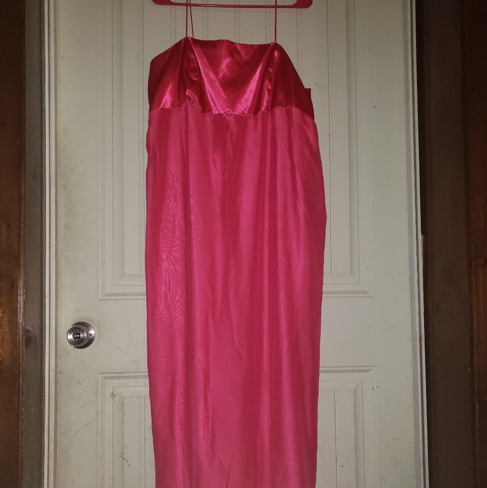 Satin floor length dress with matching satin wrap